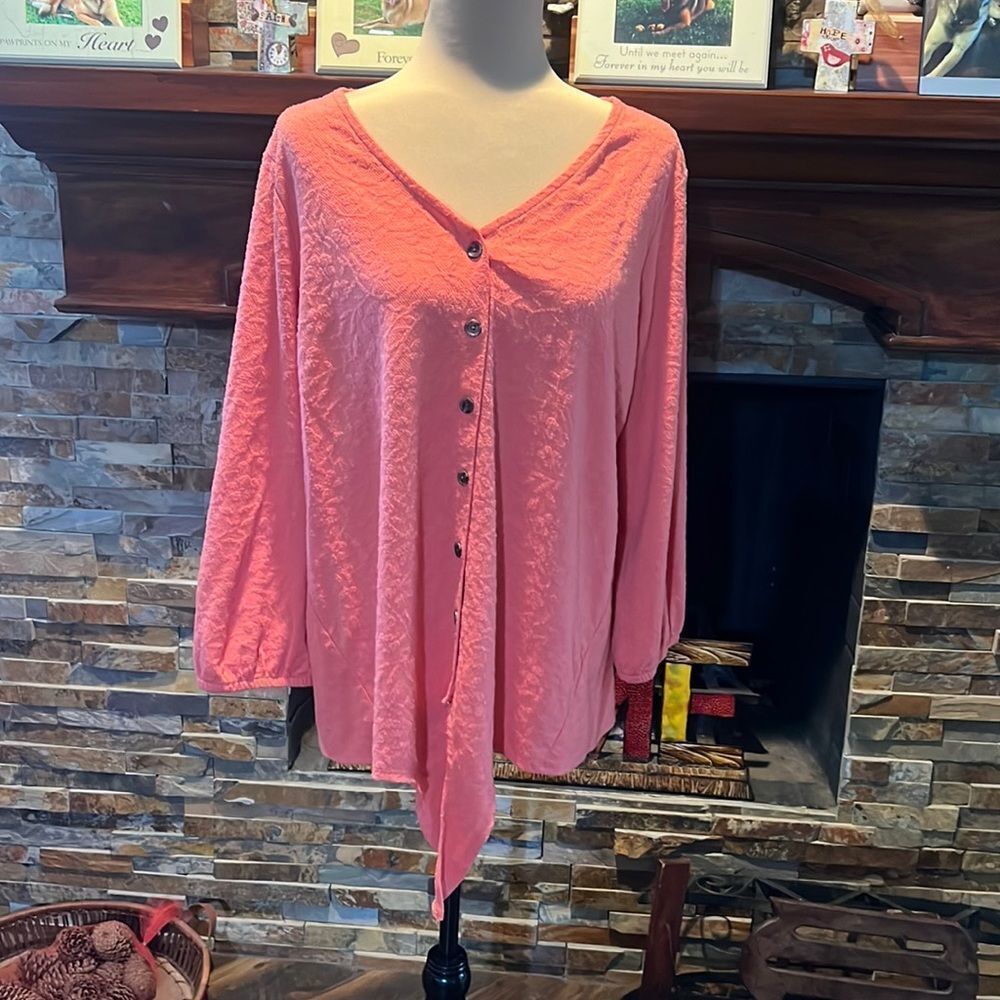 Button Down Front Hem Tie Maternity Top